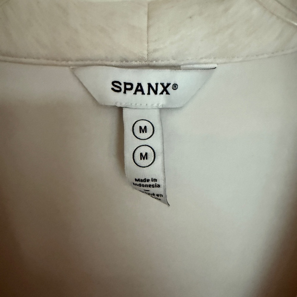 SPANX Cream Wrap-Front Long Sleeve Crop Top - Picture 3 of 10